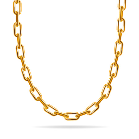 dessin collier Chaîne en or. Design de mode pour les bijoux. Vector illustration